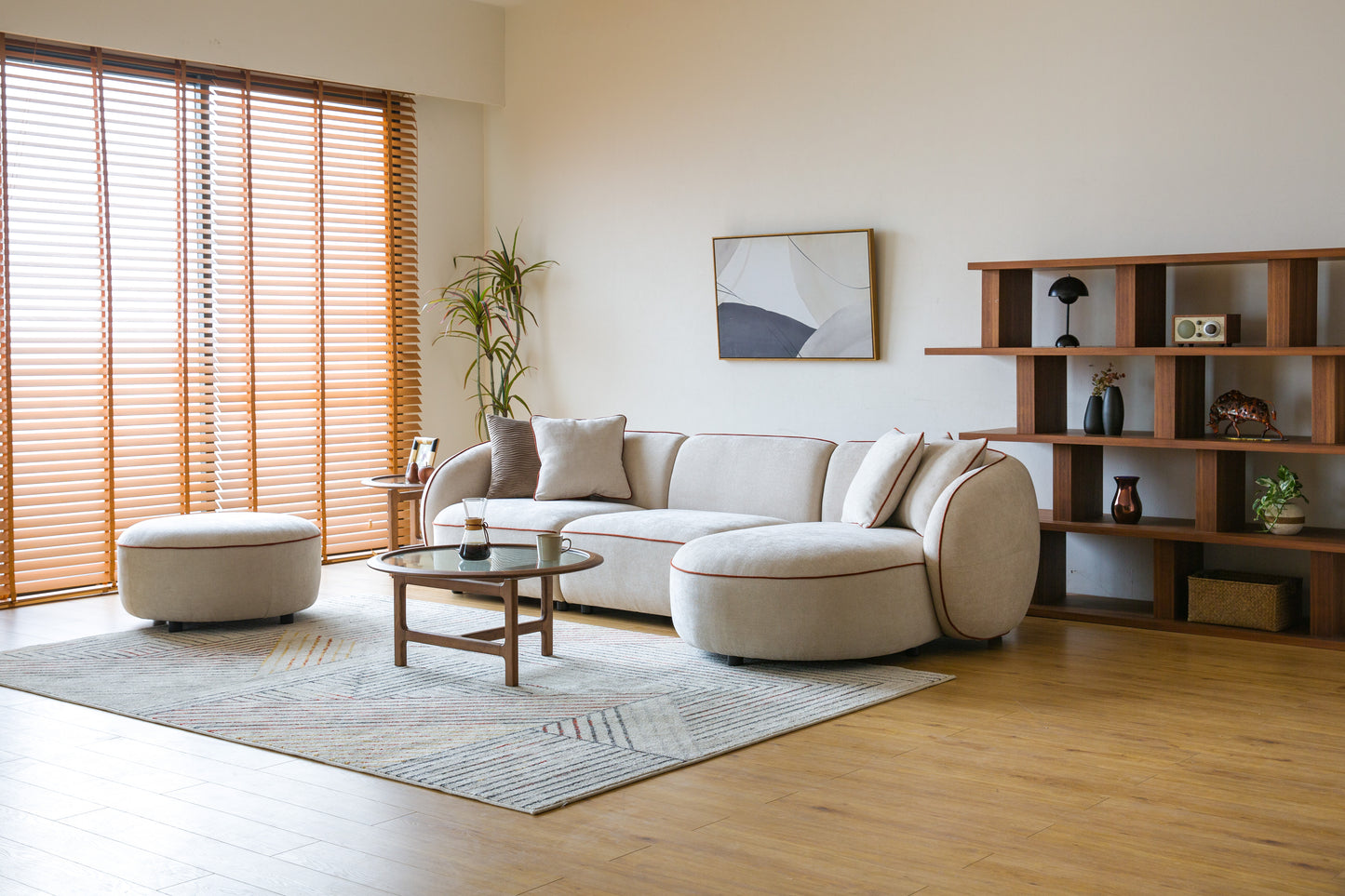 Yūgen Sectional and Ottoman Set
