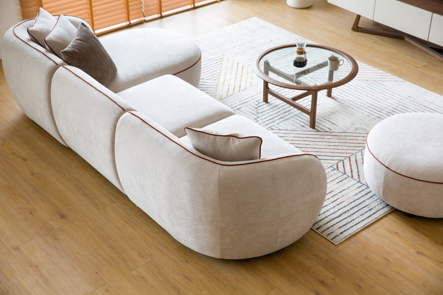 Yūgen Sectional and Ottoman Set