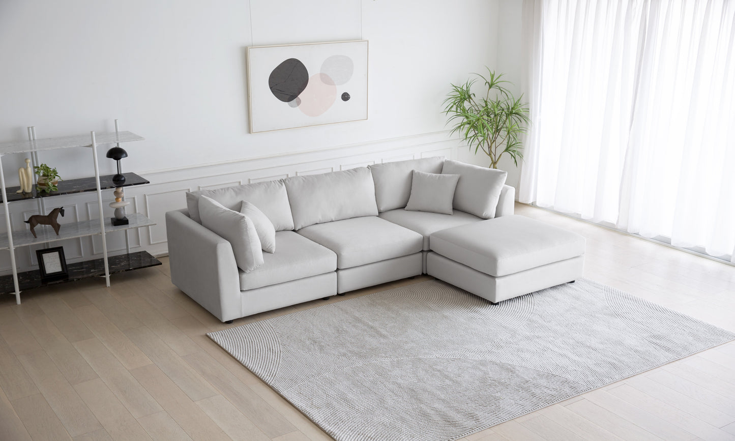 YASURA Modular Sofa & Ottoman Set