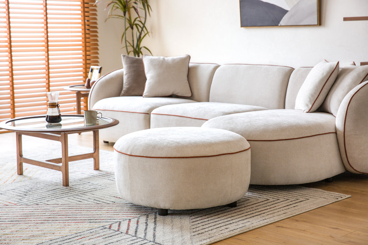 Yūgen Sectional and Ottoman Set