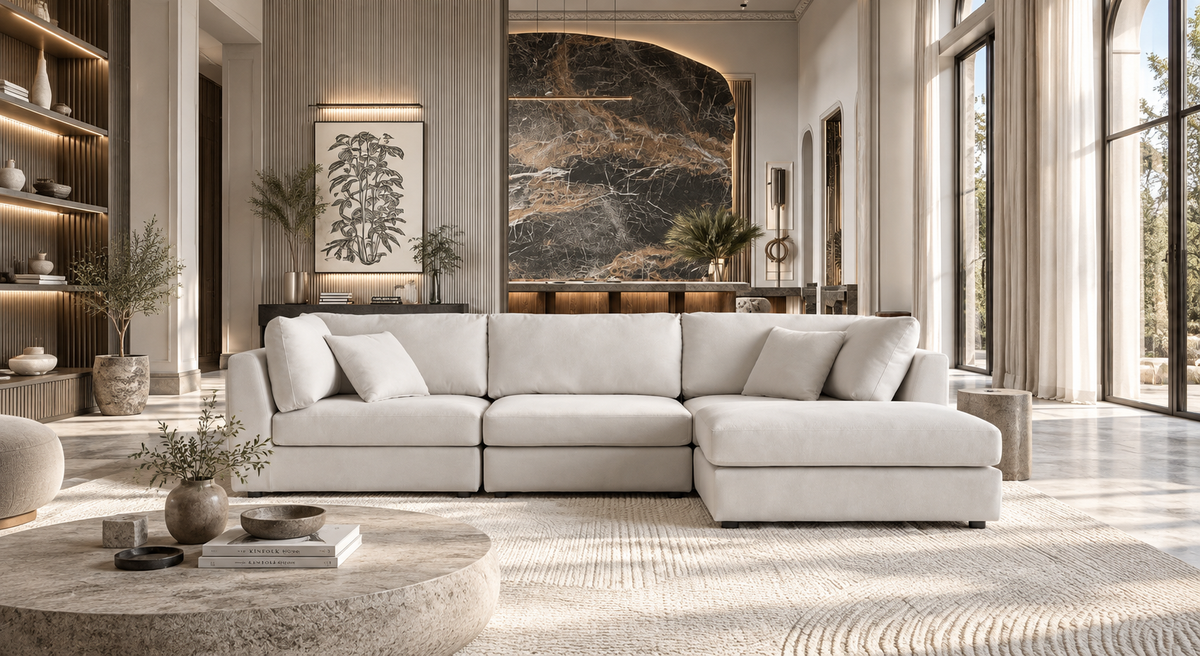 YASURA Modular Sofa & Ottoman Set